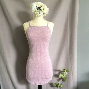 Red and white washed Knit Sweater fitted Dress Sm